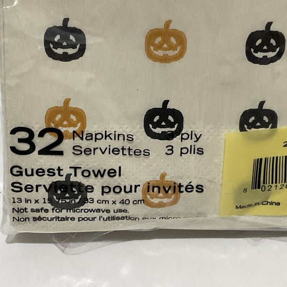 HALLOWEEN Pumpkin Jack o Lantern  31 paper guest towels 3 ply - Picture 4 of 4